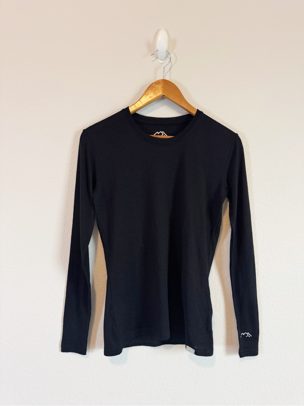 Merino.Tech Women's Black 100% Merino Wool Long Sleeve Base Layer Top Size XS